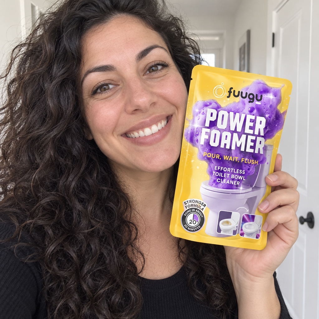 Nicole Ferraro holding a Fuugu pouch
